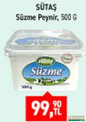SÜTAŞ SÜZME PEYNİR 500 G fiyat ve kampanya bilgisi